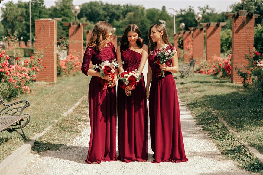 ever pretty burgundy bridesmaid dresses